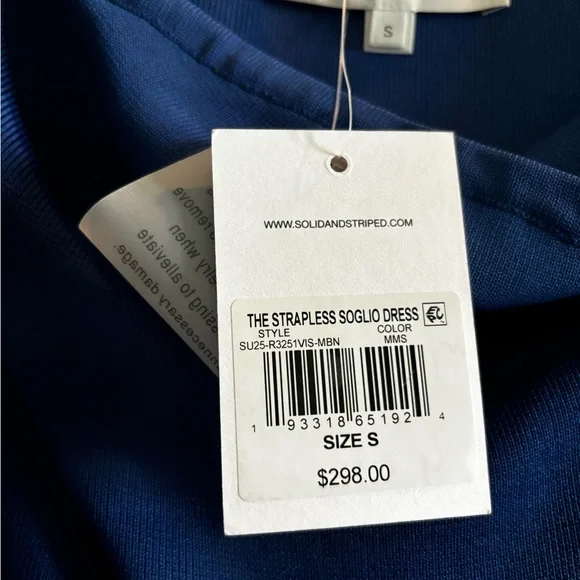 NWT Strapless Soglio Dress Solid & Striped - Picture 6 of 10